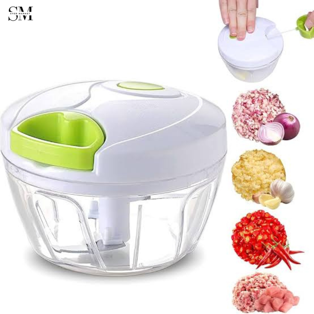 MANUAL PULL-STRING VEGETABLE CHOPPER – MULTI-FUNCTIONAL HAND FOOD PROCESSOR