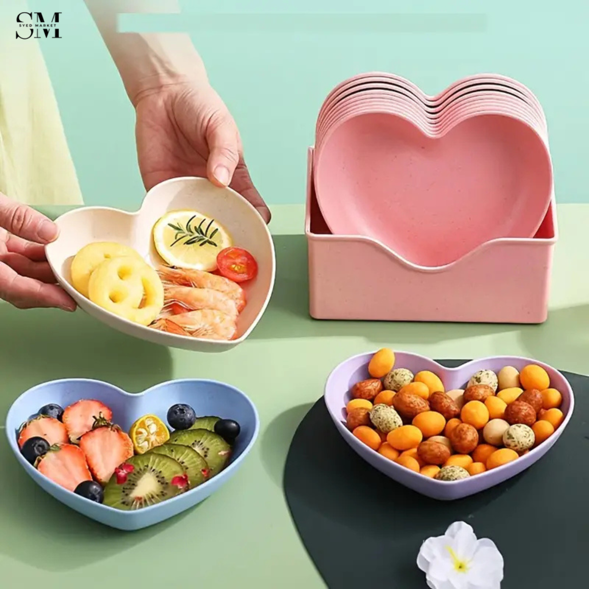 HEART SHAPE 10 PCS PLATES SET