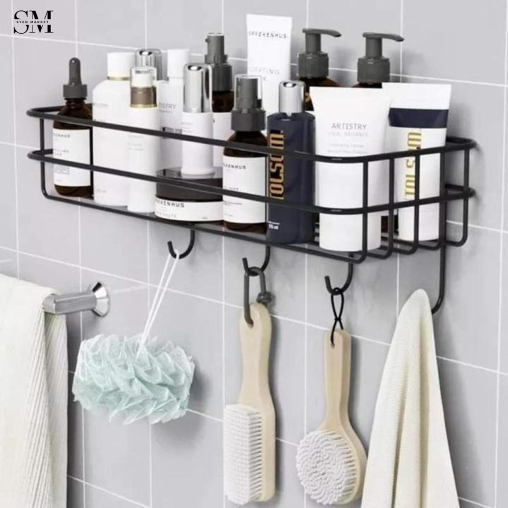 SHELF – WALL MOUNTED WITH ADHESIVE HOOKS