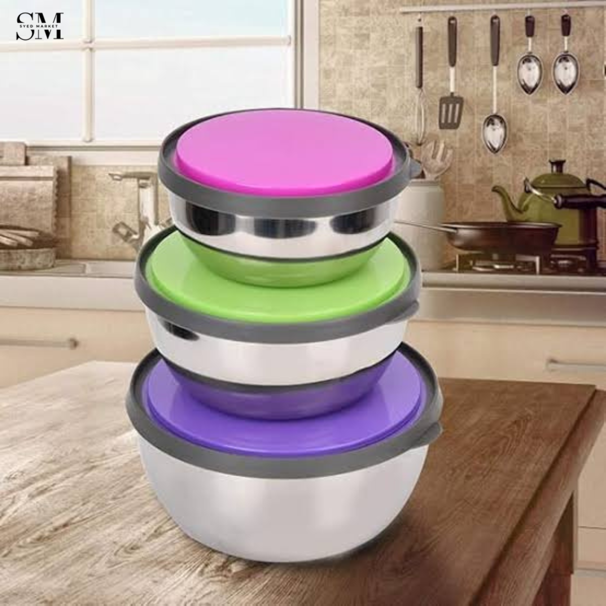 3 PCS PREMIUM AIRTIGHT FOOD STORAGE CONTAINERS – DURABLE & LEAKPROOF