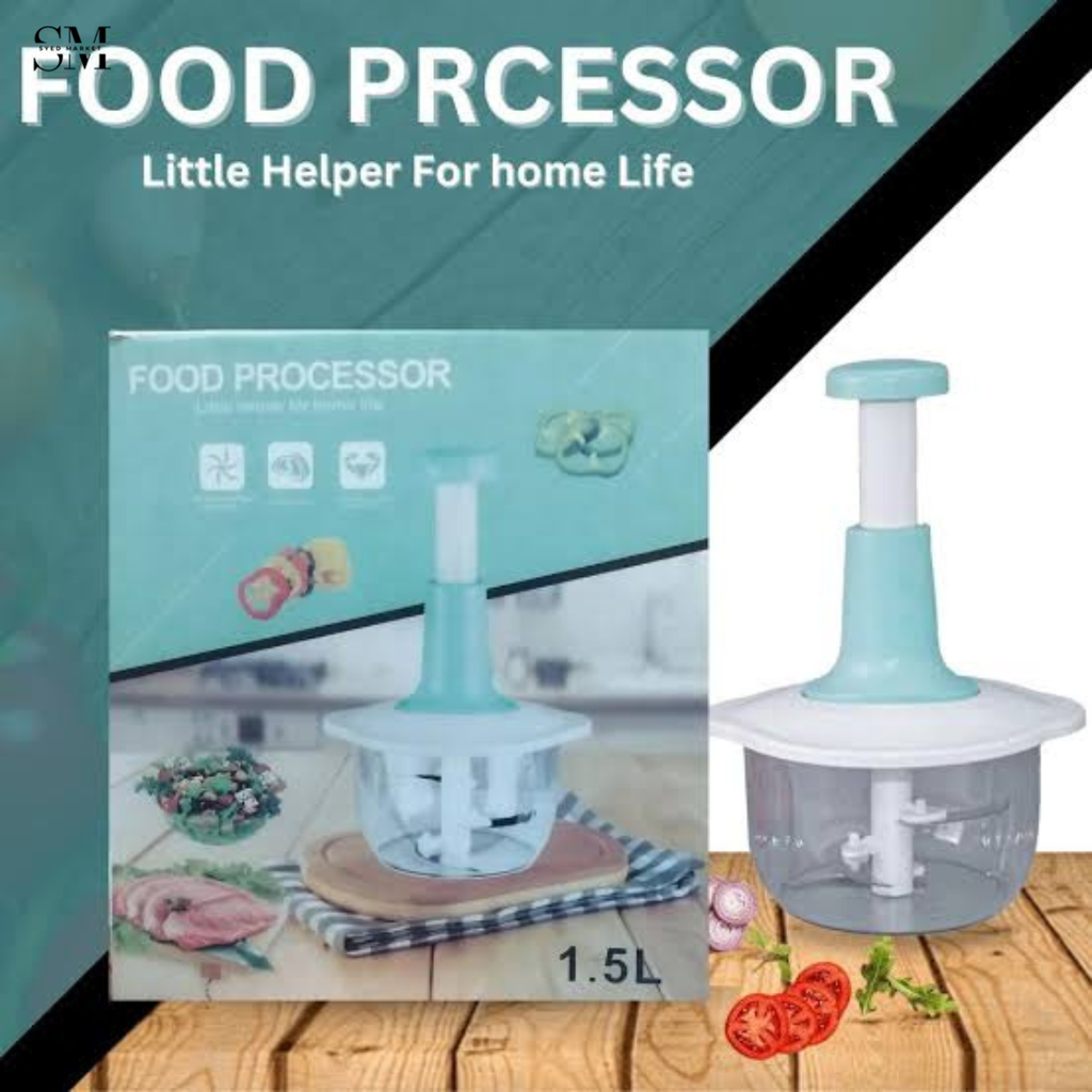 1.5L PLASTIC MANUAL CHOPPER LARGE CAPACITY HAND PULL FOOD CHOPPER
