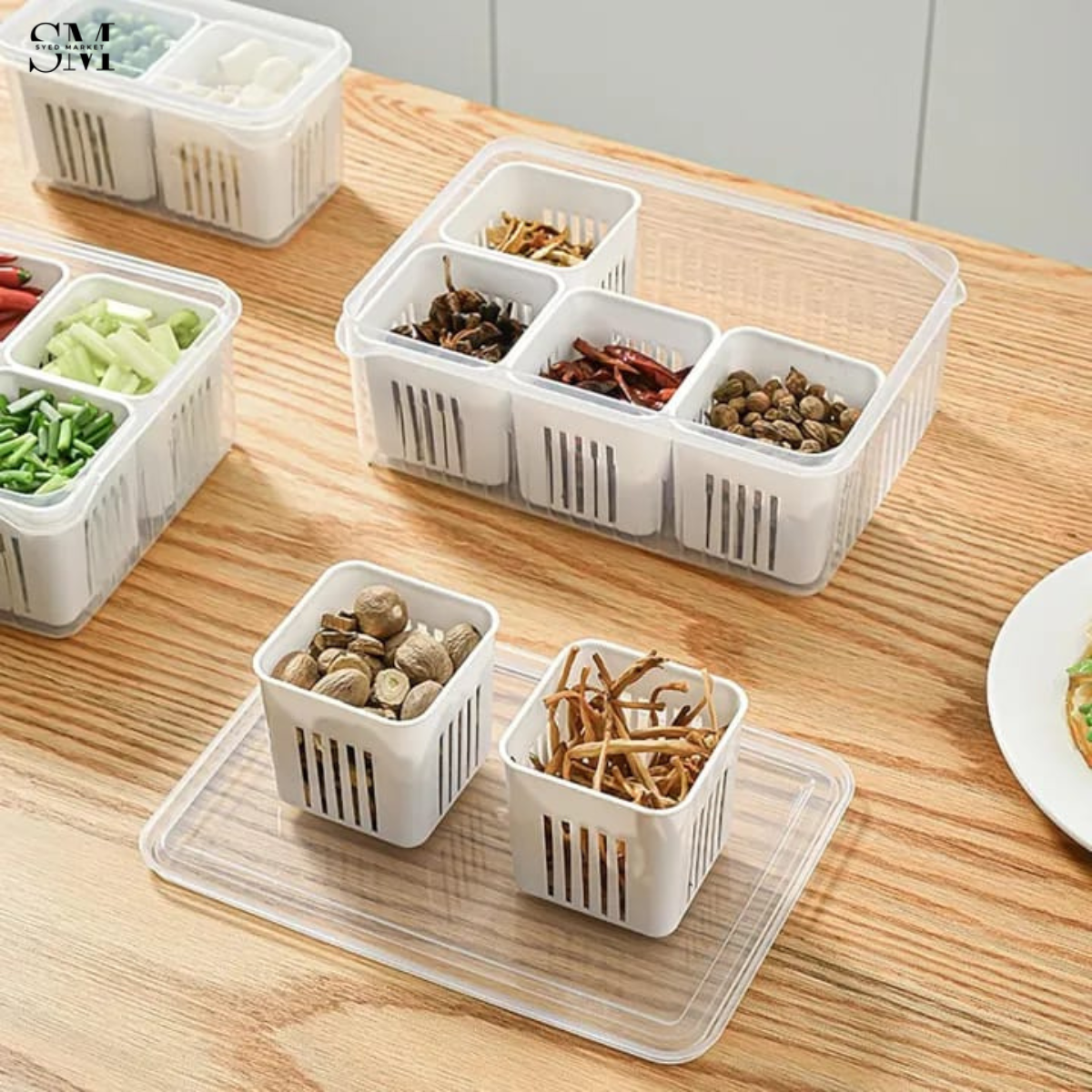 6X PORTIONS REFRIGERATOR STORAGE BOX