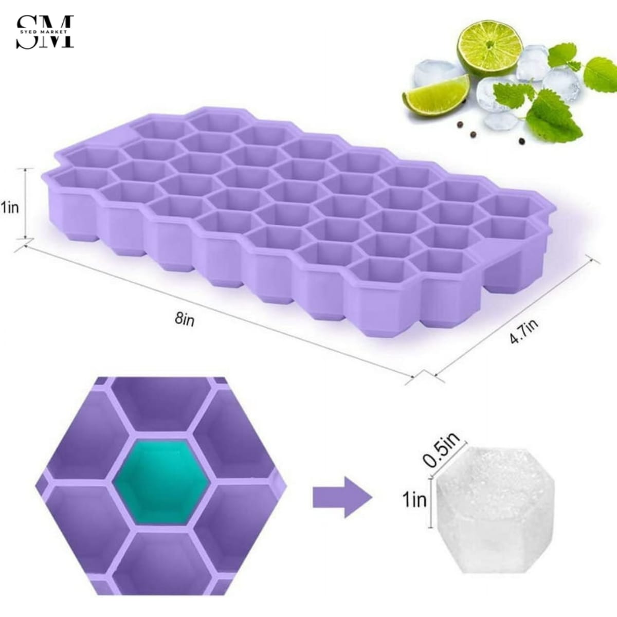 HONEYCOMB SILICONE ICE TRAY – EASY RELEASE ICE MOLD
