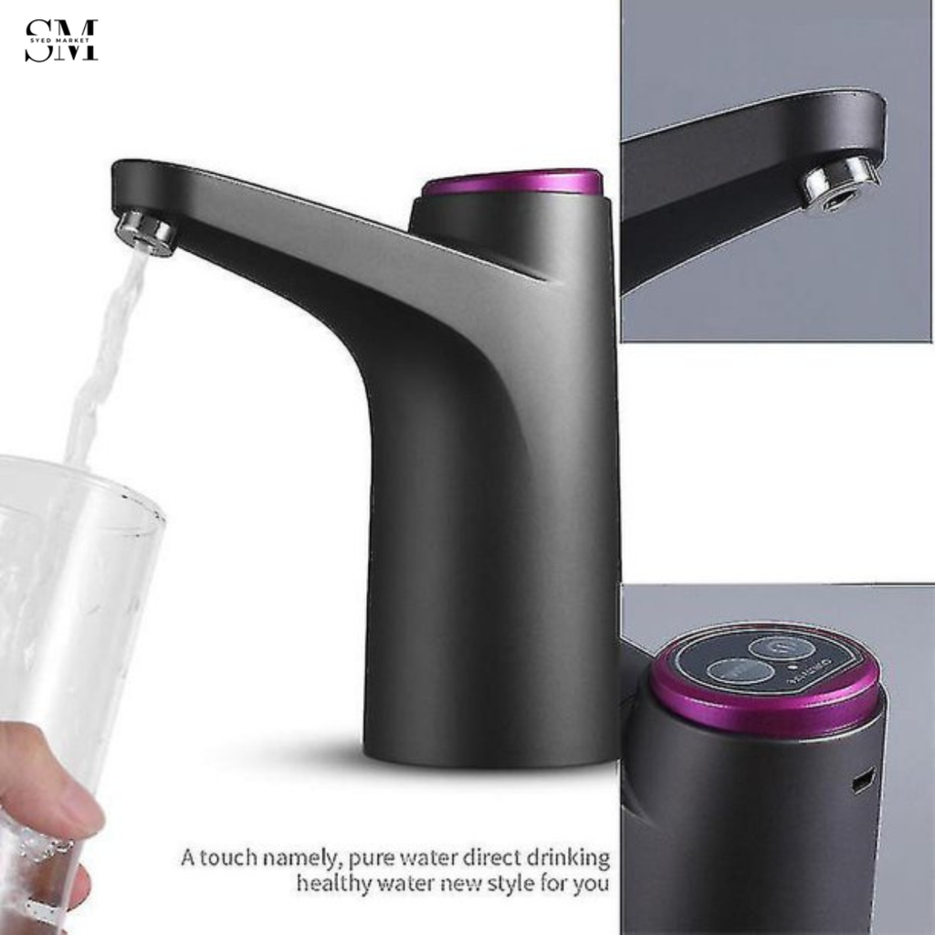 AUTOMATIC ELECTRIC WATER DISPENSER PUMP FOR BOTTLES – RECHARGEABLE PORTABLE DRINKING WATER PUMP