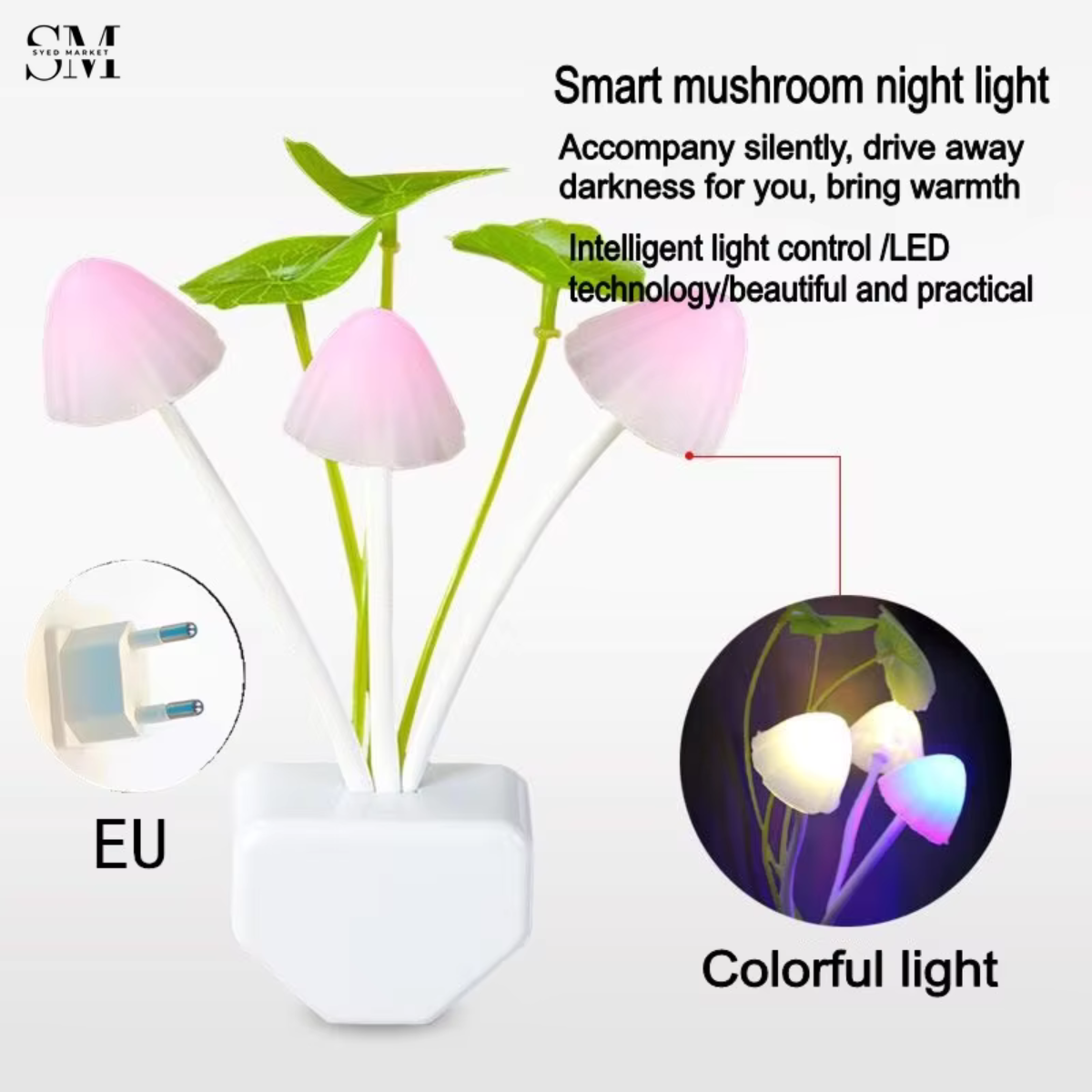 MUSHROOM NIGHT LIGHT CUTE LED DECORATIVE LAMP FOR BEDROOM & KIDS ROOM