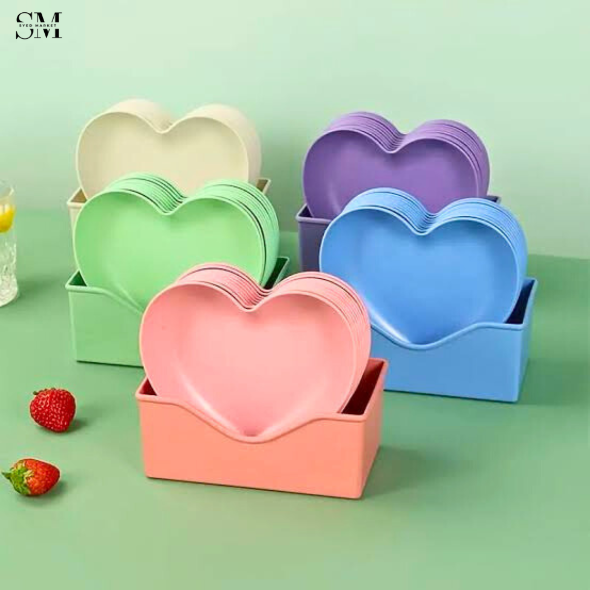 HEART SHAPE 10 PCS PLATES SET