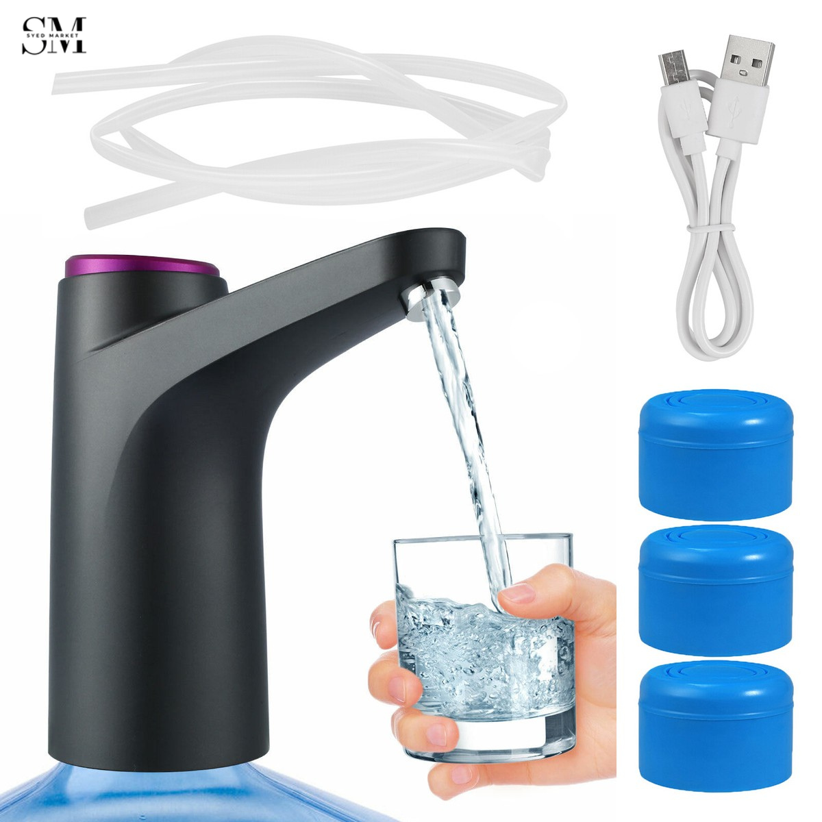 AUTOMATIC ELECTRIC WATER DISPENSER PUMP FOR BOTTLES – RECHARGEABLE PORTABLE DRINKING WATER PUMP