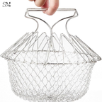 STAINLESS STEEL FOLDABLE FRYING BASKET & STEAMER RACK