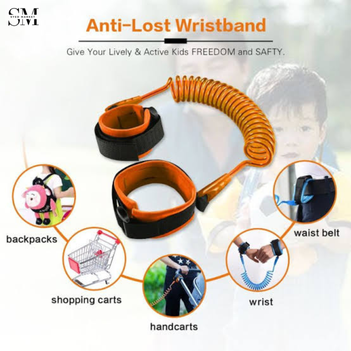 BABY CHILD ANTI LOST STRAPSAFETY WRIST LINK FOR KIDS