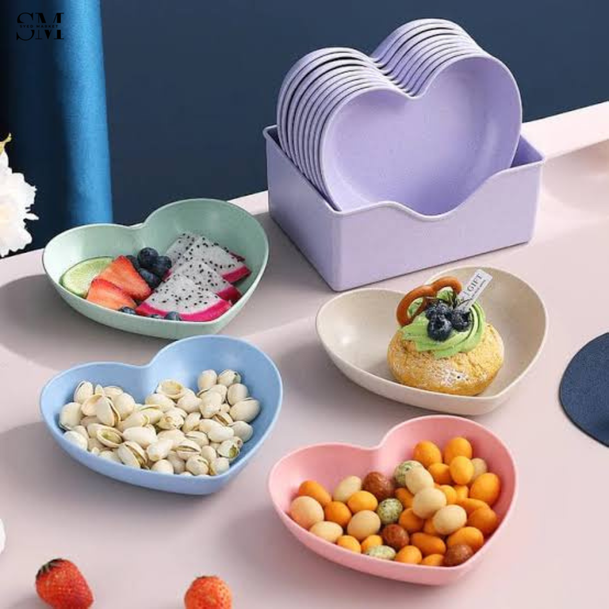 HEART SHAPE 10 PCS PLATES SET
