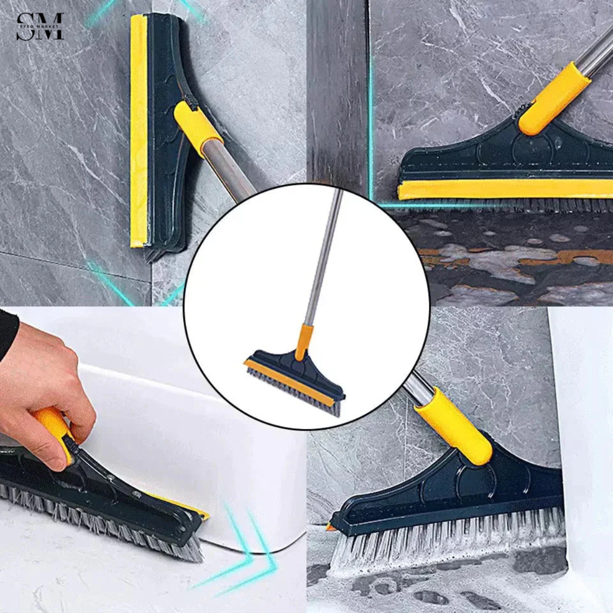 2IN1 FLOOR SCRUBBER CLEANING WIPER BRUSH