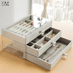 LUXURY JEWELRY ORGANIZER BOX WITH DRAWERS – ELEGANT RING & NECKLACE STORAGE CASE