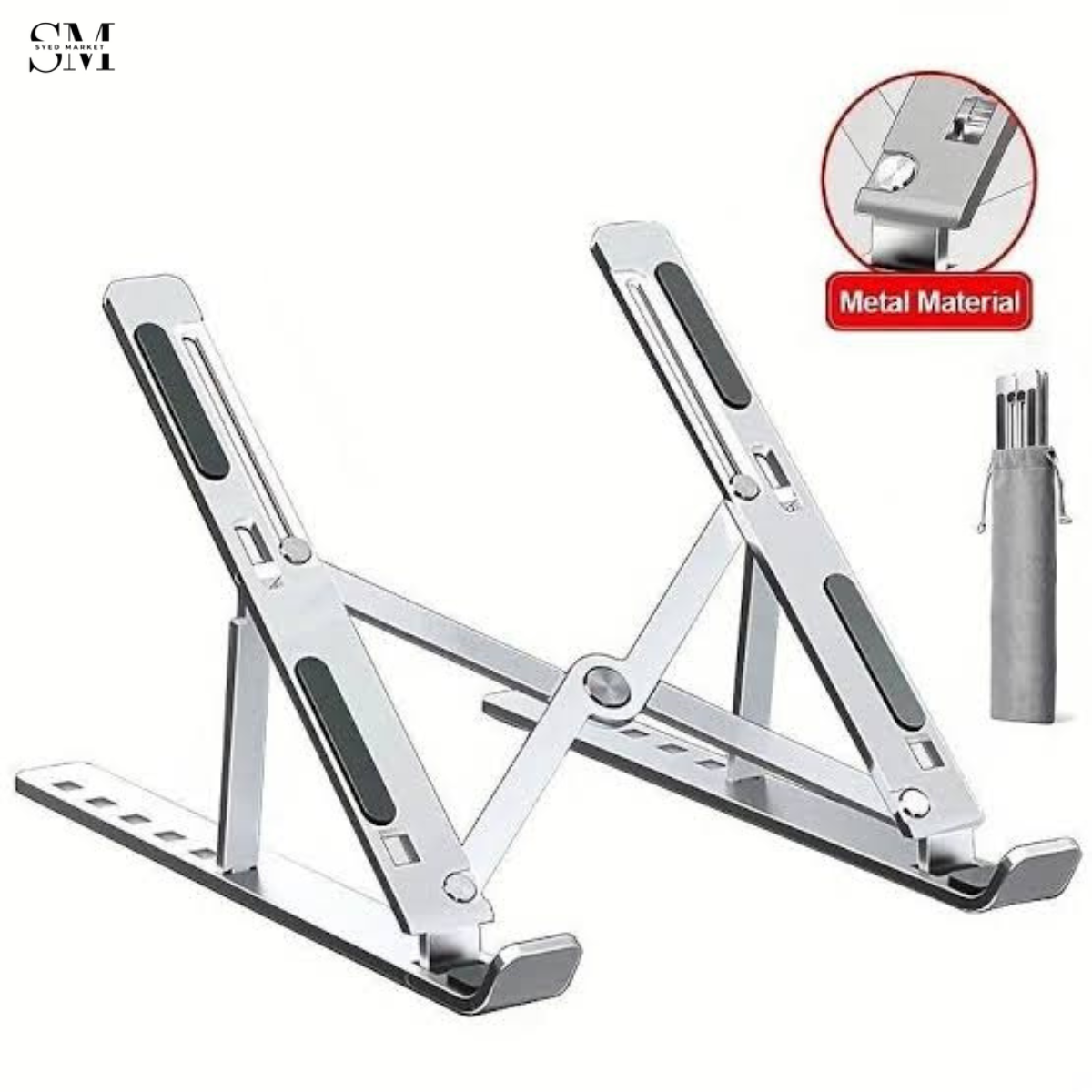 Luxury Adjustable Aluminum Laptop Stand – Foldable Ergonomic Desk Holder