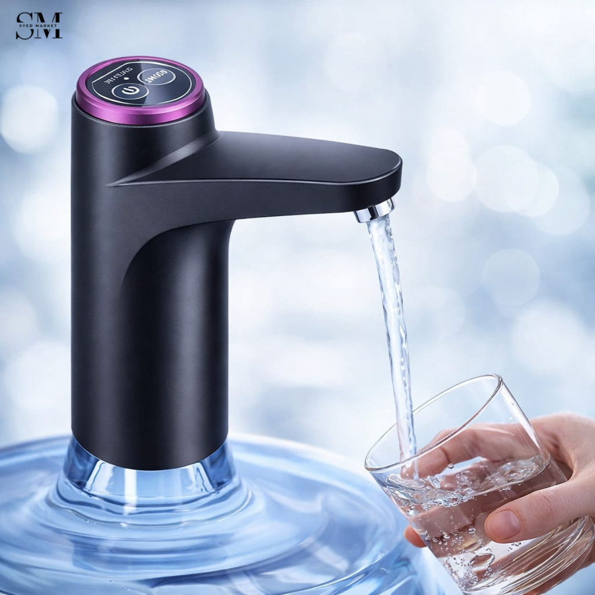 AUTOMATIC ELECTRIC WATER DISPENSER PUMP FOR BOTTLES – RECHARGEABLE PORTABLE DRINKING WATER PUMP