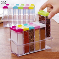 6 PIECES SPICE RACK SET – MODERN KITCHEN MASALA ORGANIZER WITH JARS