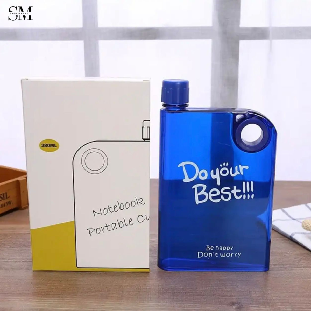 NOTEBOOK SHAPE WATER BOTTLE – SLIM PORTABLE LEAKPROOF FLAT DESIGN