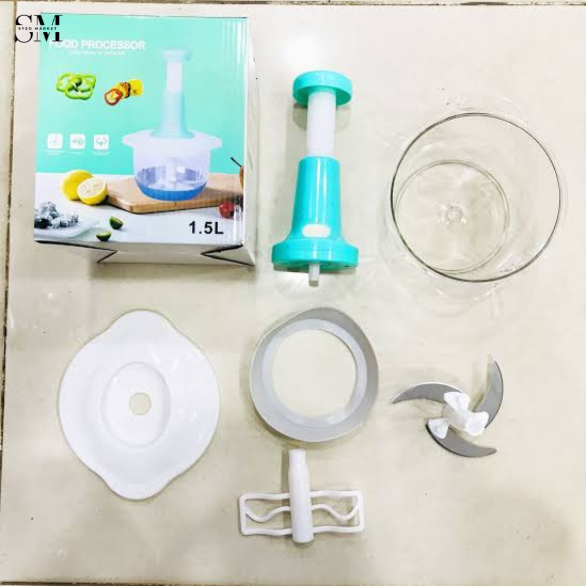 1.5L PLASTIC MANUAL CHOPPER LARGE CAPACITY HAND PULL FOOD CHOPPER