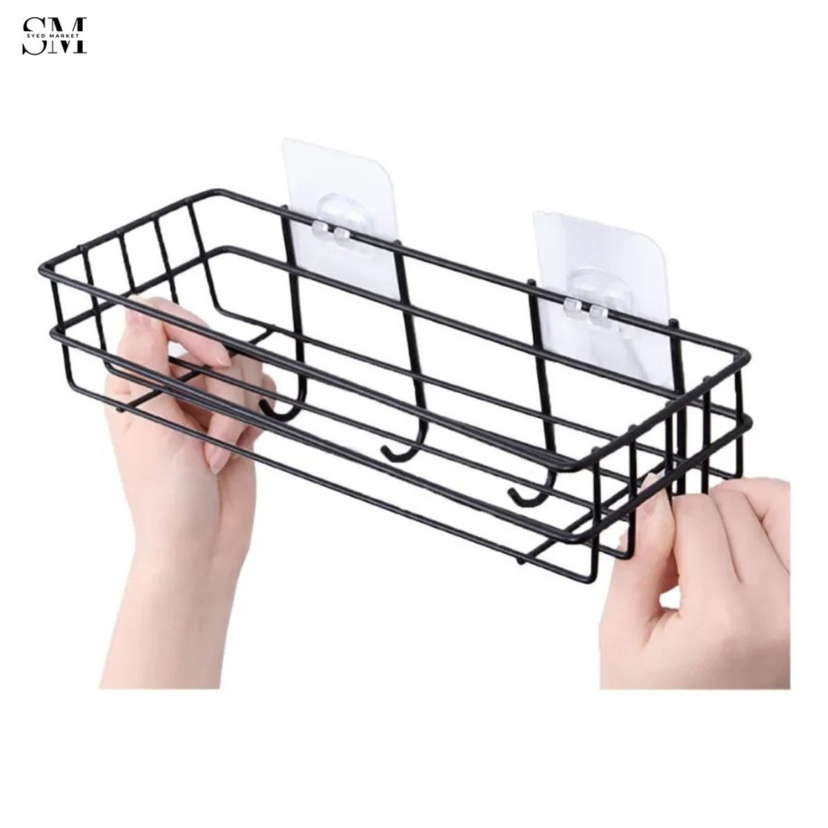 SHELF – WALL MOUNTED WITH ADHESIVE HOOKS