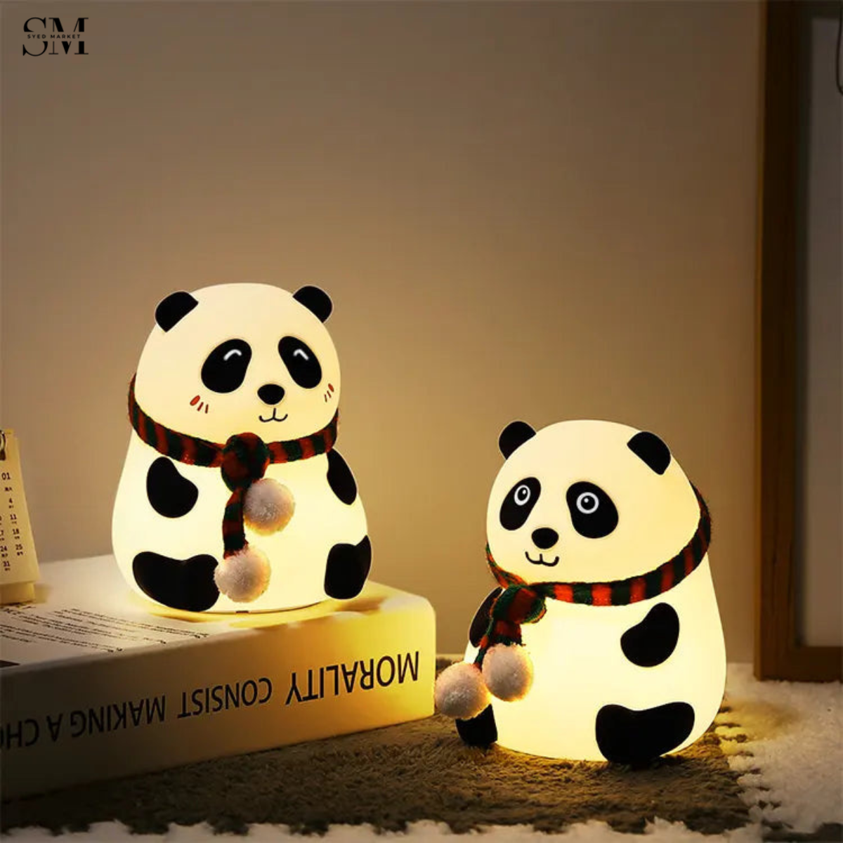 CUTE SILICONE LED NIGHT LIGHT USB RECHARGEABLE TOUCH CONTROL - MUFLER PANDA