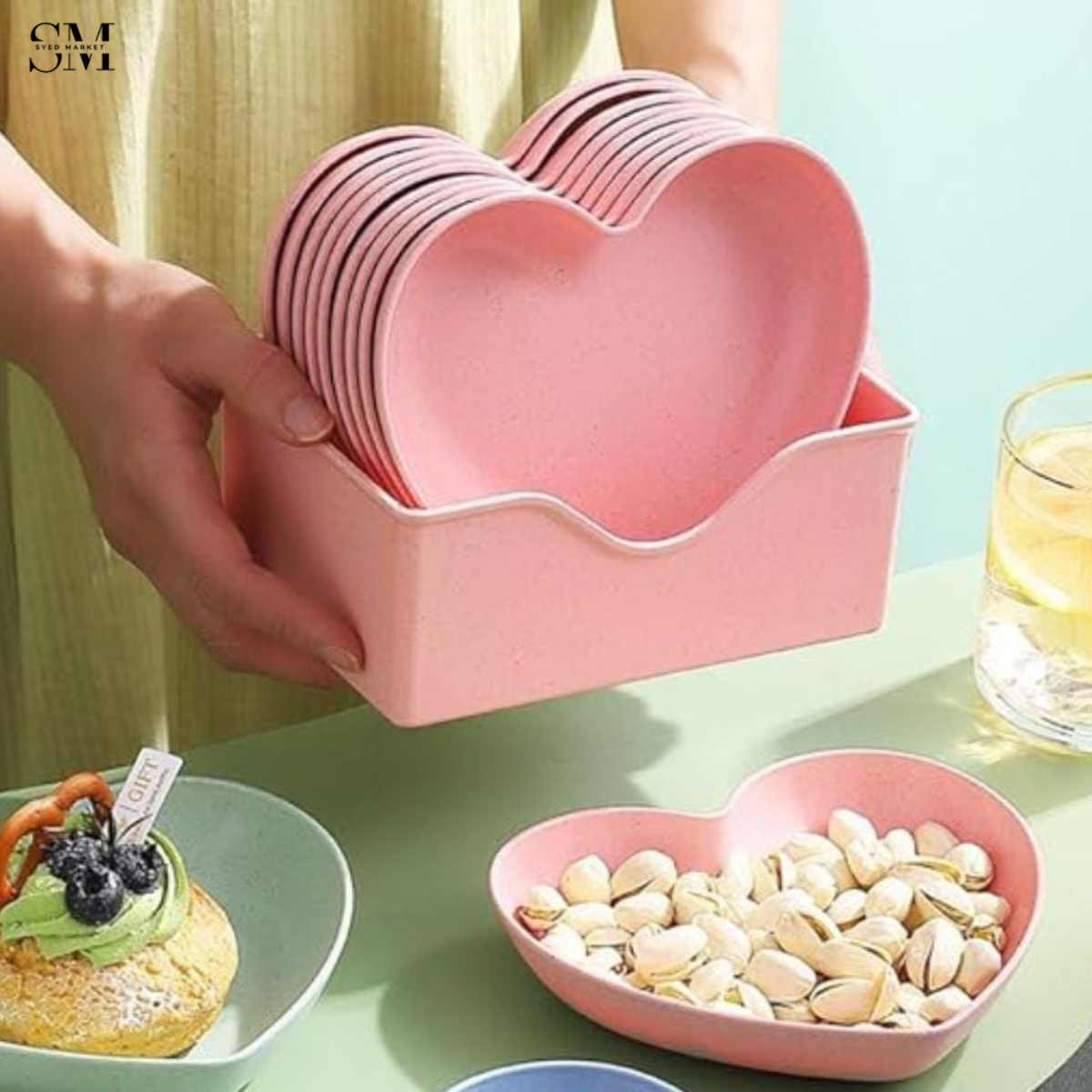 HEART SHAPE 10 PCS PLATES SET