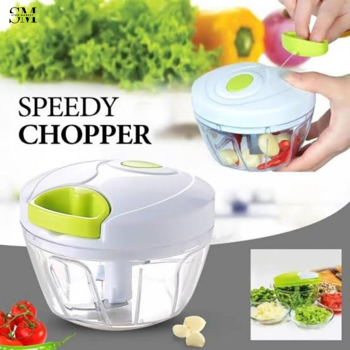 MANUAL PULL-STRING VEGETABLE CHOPPER – MULTI-FUNCTIONAL HAND FOOD PROCESSOR