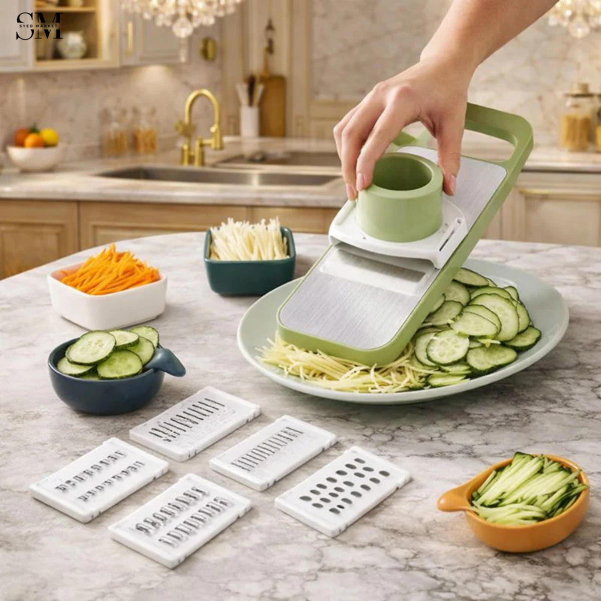 5-IN-1 GREEN VEGETABLE SLICER / CUTTER