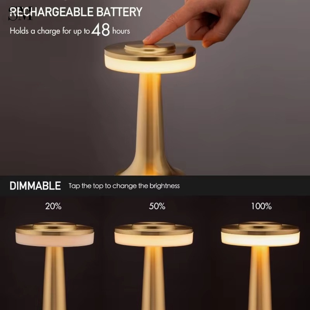 LED Touch Lamp – Rose Gold Metal