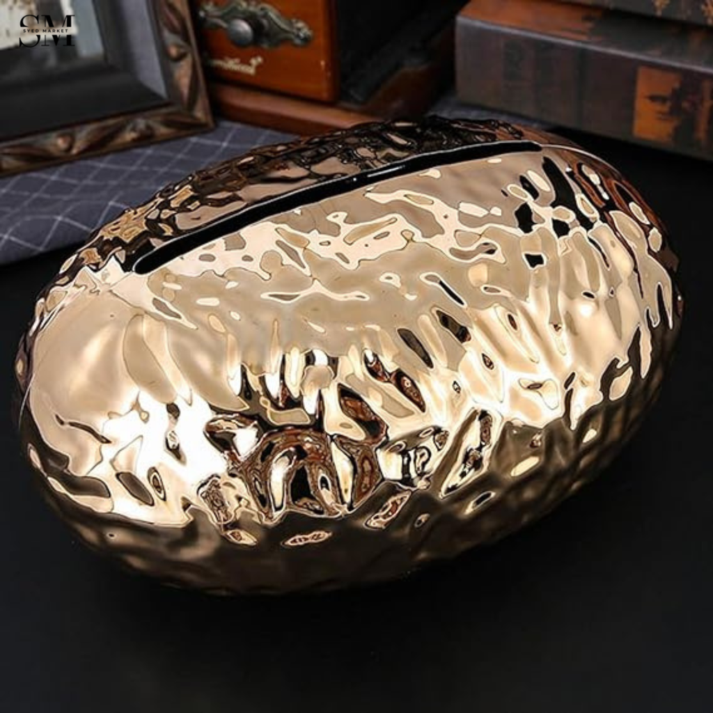 LUXURY GOLDEN PLASTIC TISSUE BOX