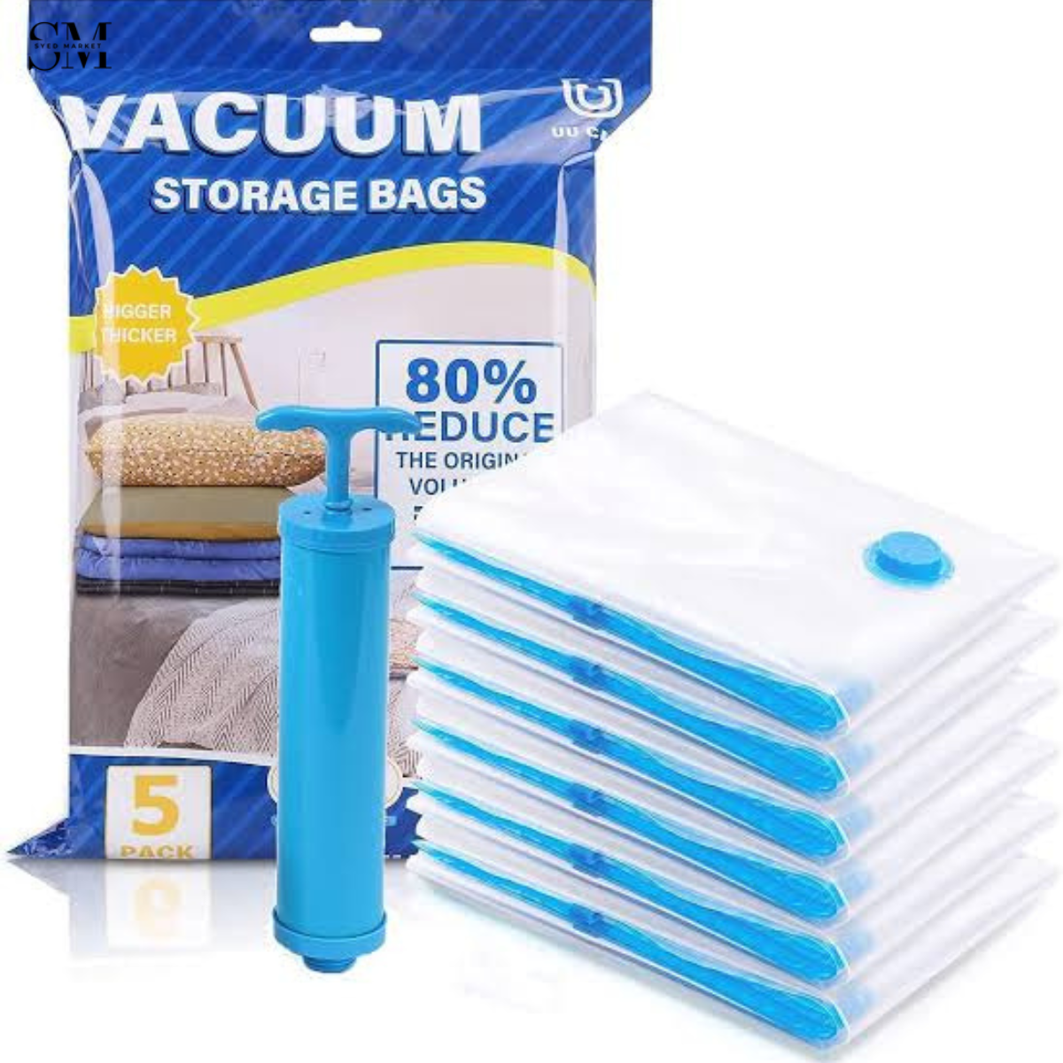 SPACE SAVER VACUUM STORAGE BAGS WITH A PUMP