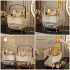 LUXURY DUSTPROOF COSMETIC ORGANIZER BOX WITH DRAWER & HANDLE