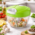 MANUAL PULL-STRING VEGETABLE CHOPPER – MULTI-FUNCTIONAL HAND FOOD PROCESSOR