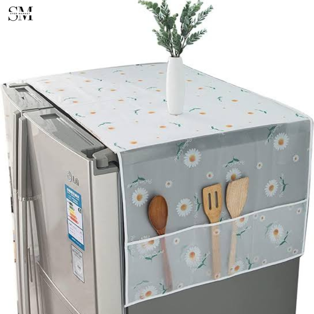 PREMIUM WATERPROOF FRIDGE COVER – DUSTPROOF REFRIGERATOR TOP PROTECTOR WITH STORAGE POCKETS