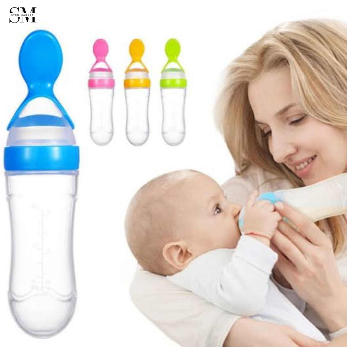 BABY SPOON FEEDER BOTTLE – SOFT SILICONE FOOD DISPENSER FOR EASY FEEDI