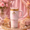 STANLEY X LOVE SHACK FANCY TUMBLER QUENCHER 14OZ - BEAUX PINK (KHAKI BOX)