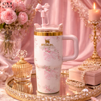 STANLEY X LOVE SHACK FANCY TUMBLER QUENCHER 14OZ - BEAUX PINK (KHAKI BOX)