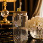 LUXURY GLASS JAR WITH BUTTERFLY DESIGN – ELEGANT PREMIUM AESTHETIC