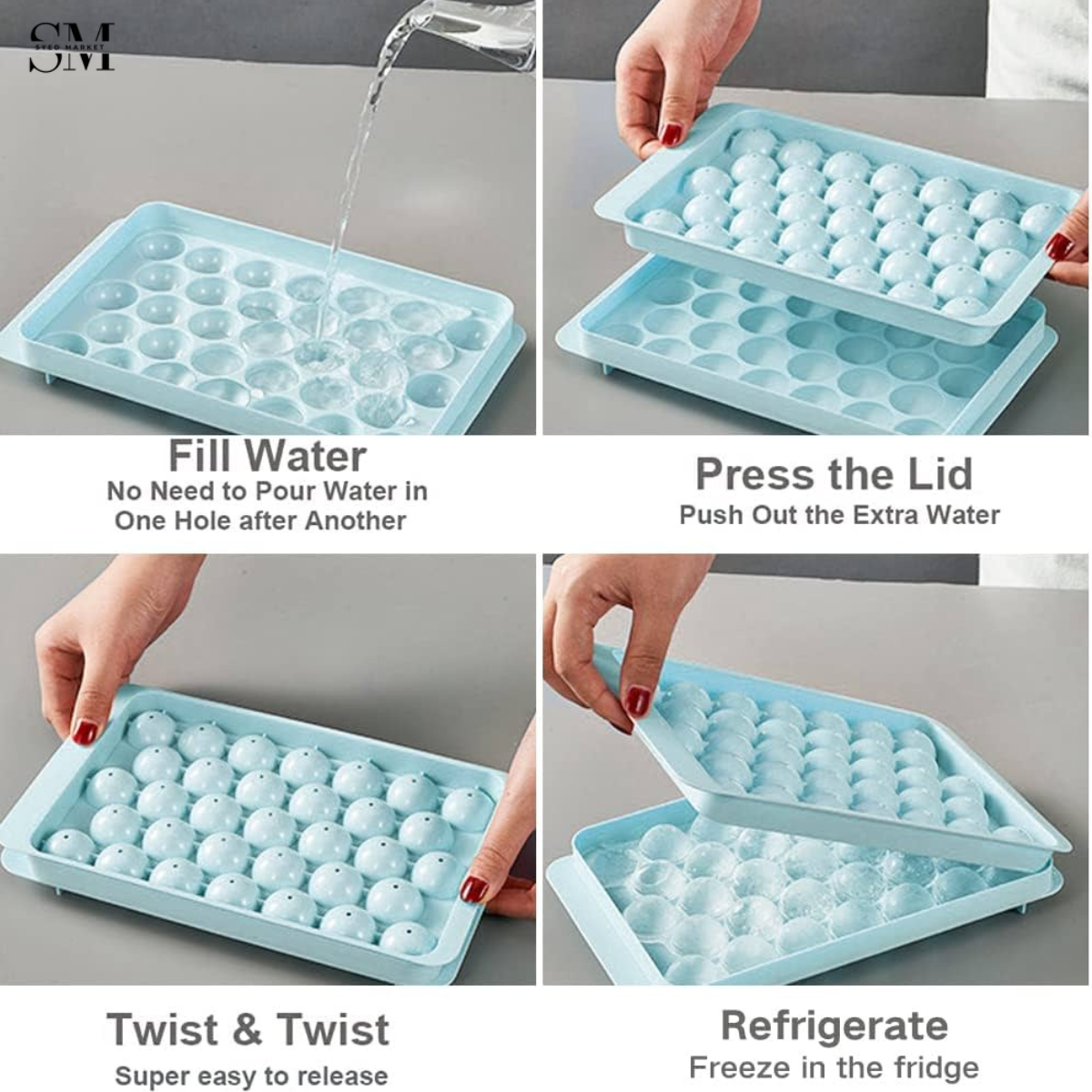 BUBBLE ICE CUBE TRAY – EASY RELEASE SILICONE ICE MOLD FOR DRINKS