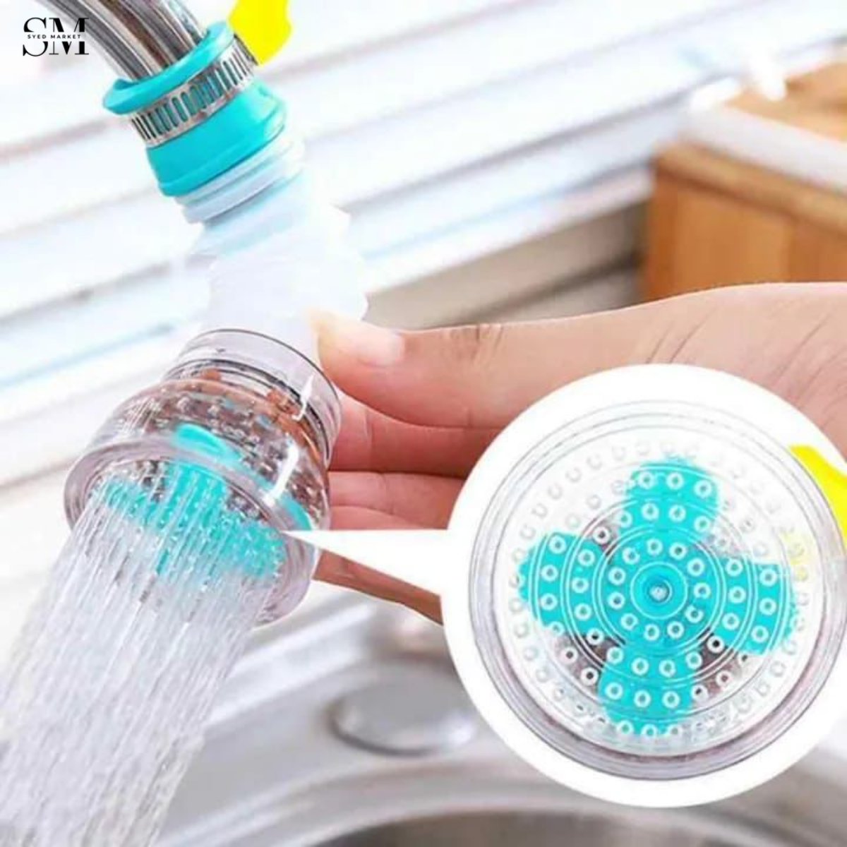360° ROTATING TAP FAUCET FILTER – SPLASH PROOF WATER SAVER EXTENDER