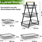 3-TIER FRUIT & VEGETABLE STORAGE BASKET – MODERN METAL KITCHEN ORGANIZER