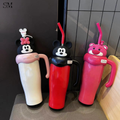 CUTE CARTOON STRAW WATER BOTTLE WITH HANDLE – LEAKPROOF KIDS DRINKING CUP