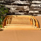 PREMIUM BAMBOO SERVING TRAY SET WITH HANDLES – FOLDABLE WOODEN BREAKFAST & TEA TRAY FOR HOME & KITCHEN