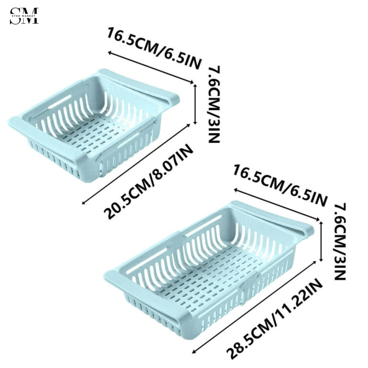 ADJUSTABLE FRIDGE STORAGE BASKET