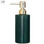LUXURY GREEN SOAP DISPENSER WITH GOLD PUMP – MODERN BATHROOM ACCESSORY