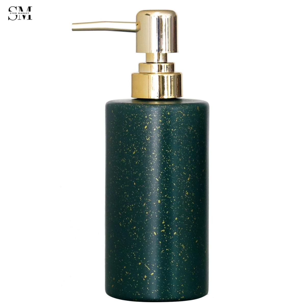 LUXURY GREEN SOAP DISPENSER WITH GOLD PUMP – MODERN BATHROOM ACCESSORY