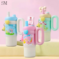 CUTE KAWAII INSULATED TUMBLER SIPPER 800ML WITH HANDLE & STRAW LEAKPROOF & STAINLESS STEEL