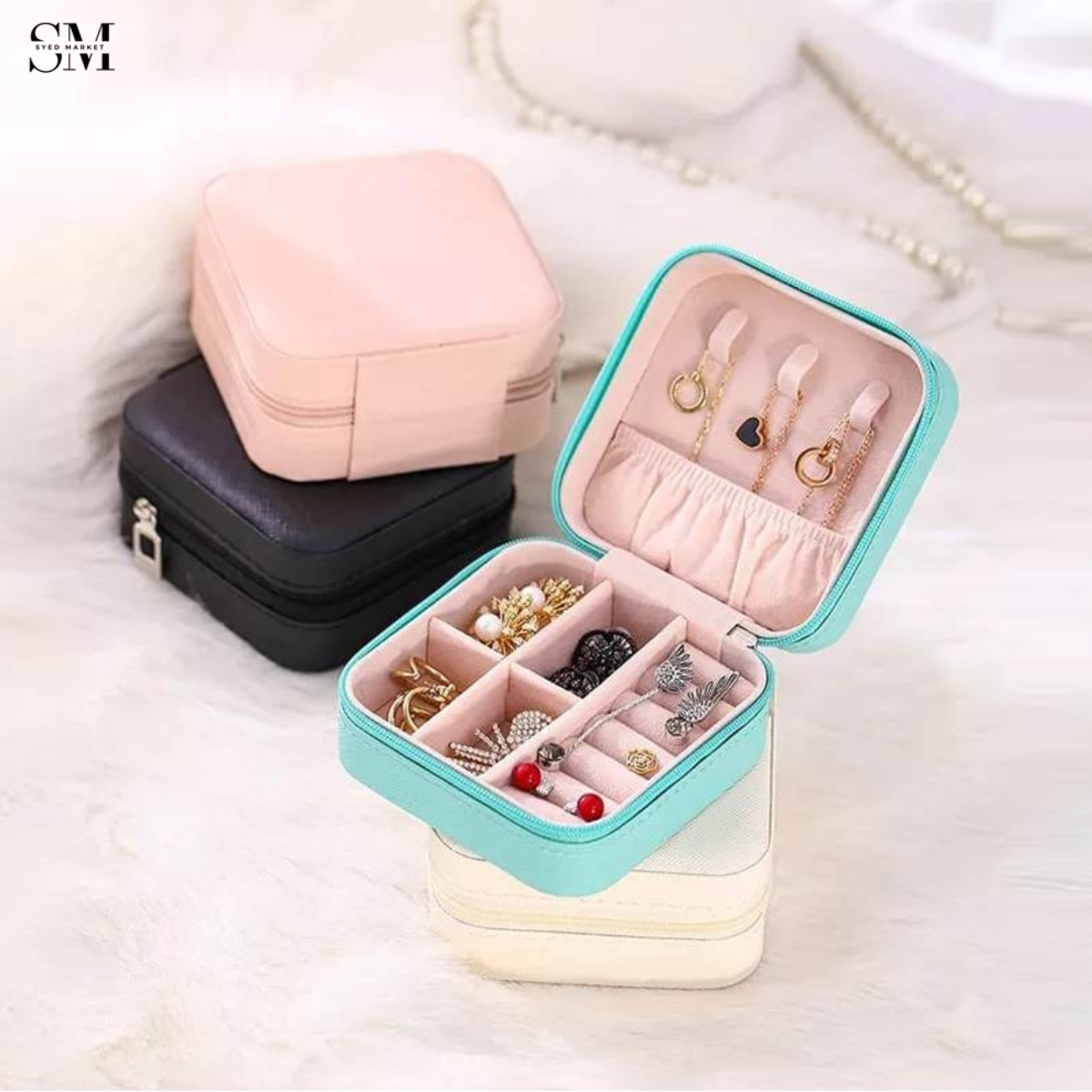 TRAVEL MINI LEATHER JEWELLERY ORGANIZER