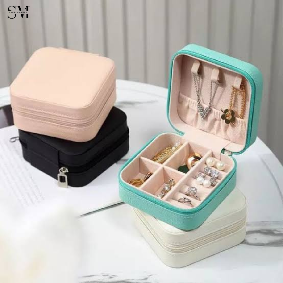 TRAVEL MINI LEATHER JEWELLERY ORGANIZER