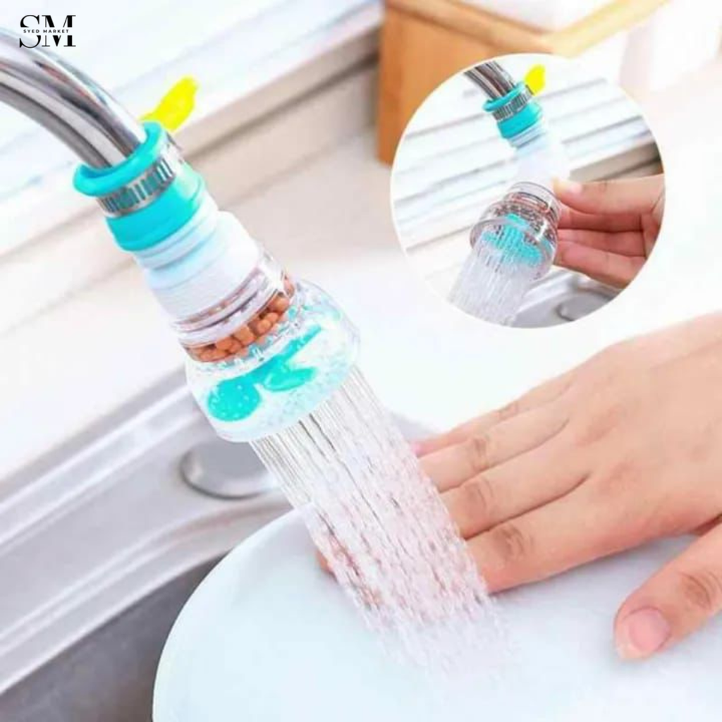 360° ROTATING TAP FAUCET FILTER – SPLASH PROOF WATER SAVER EXTENDER