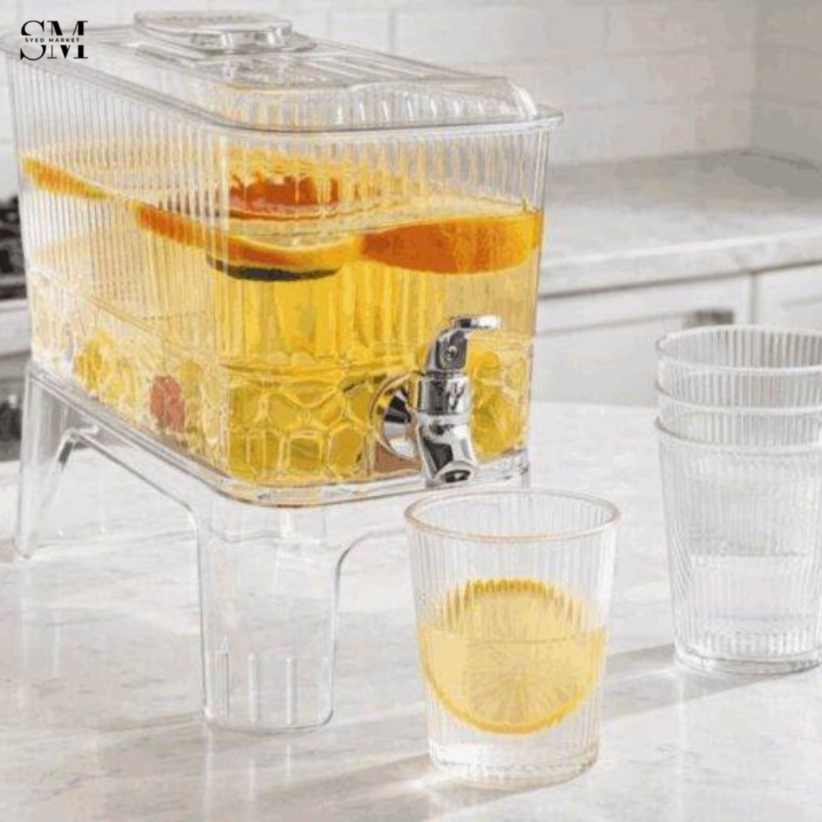 4 Piece Glass Juice Container Set