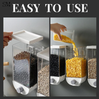 WALL MOUNTED DRY FOOD DISPENSER – MULTI GRAIN STORAGE CONTAINER WITH EASY PUSH BUTTON
